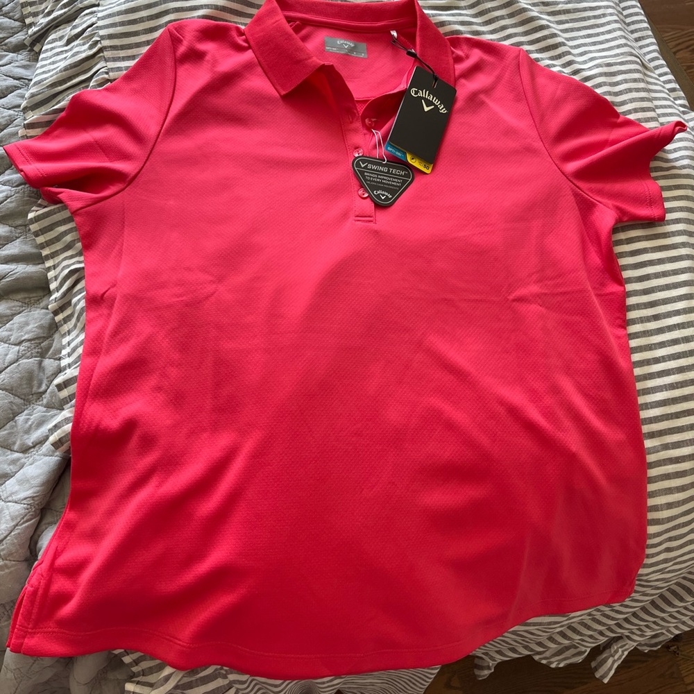 Callaway Women’s Large golf polo, geranium color